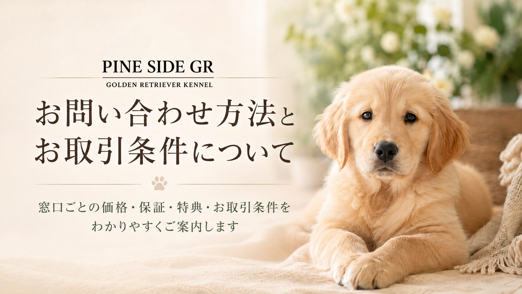 お問い合わせ方法とお取引条件について | PINE SIDE GR