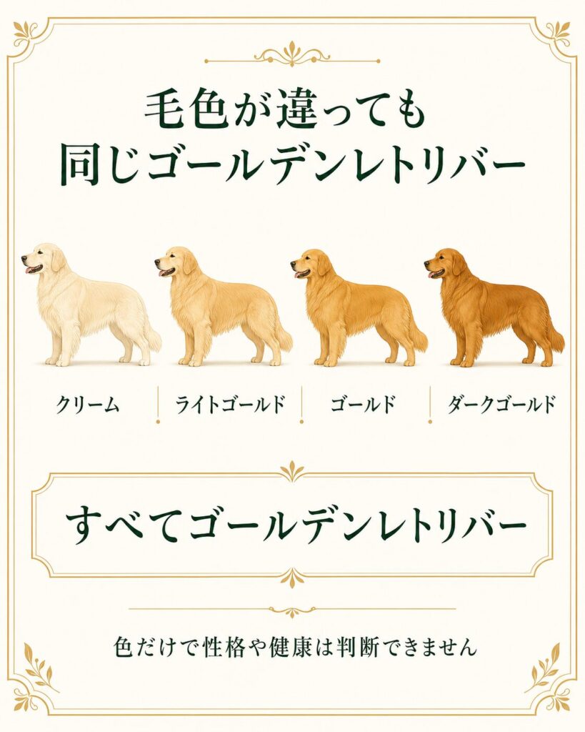 クリームから濃いゴールドまでのゴールデンレトリバーの毛色の違い | PINE SIDE GR｜山口県のゴールデンレトリバー専門ブリーダー・犬舎【公式】
