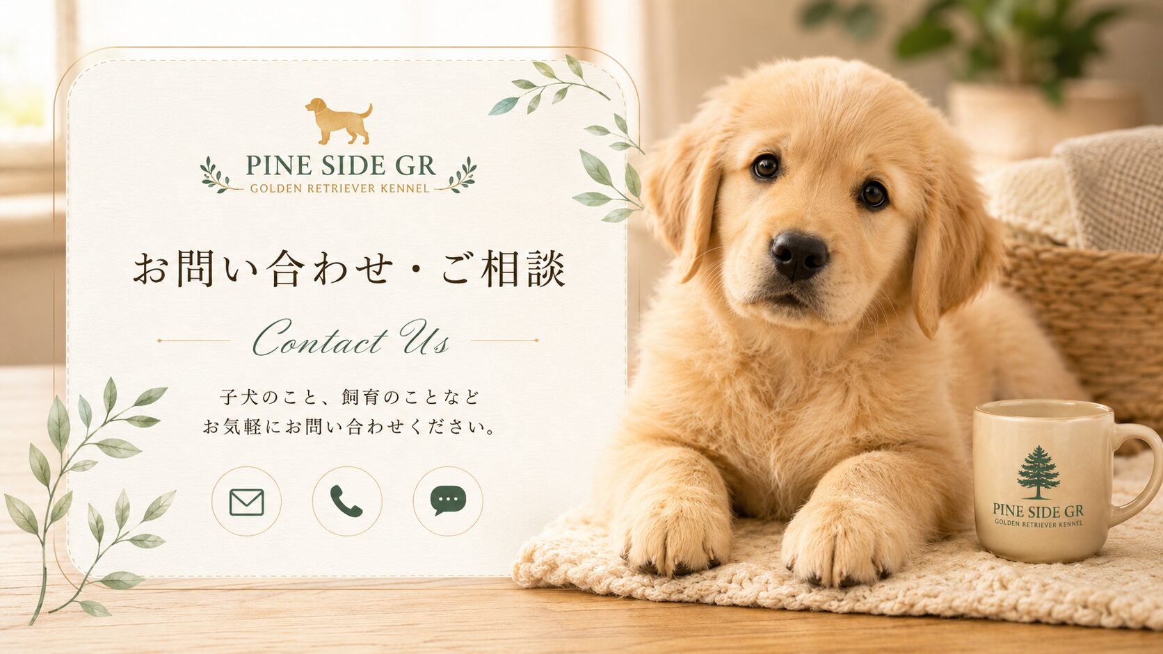 ゴールデンレトリバーの子犬のお問い合わせ・ご相談ページ|PINE SIDE GR