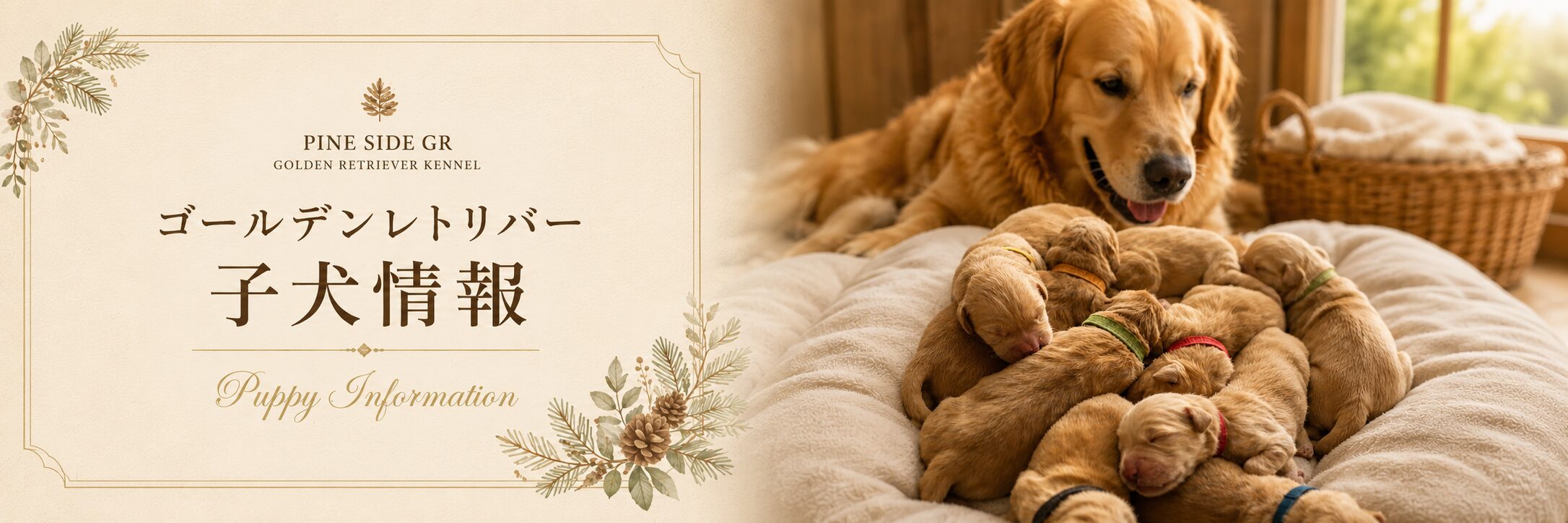 山口県のゴールデンレトリバー専門犬舎「PINE SIDE GR」の子犬情報