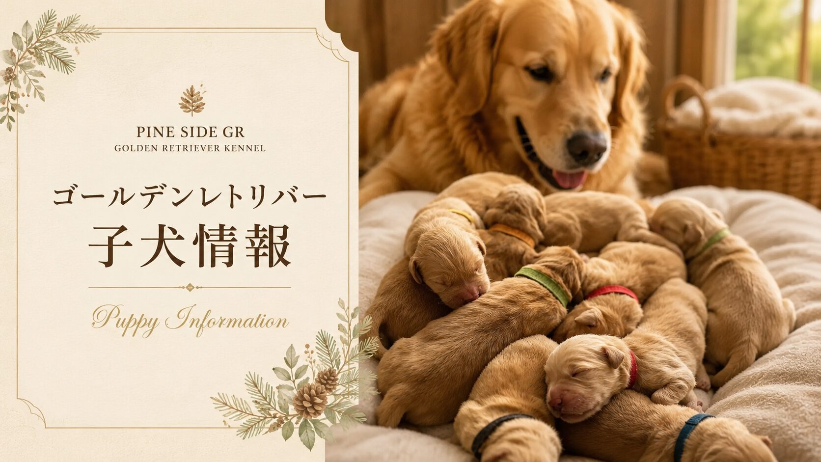 山口県のゴールデンレトリバー専門犬舎「PINE SIDE GR」の子犬情報