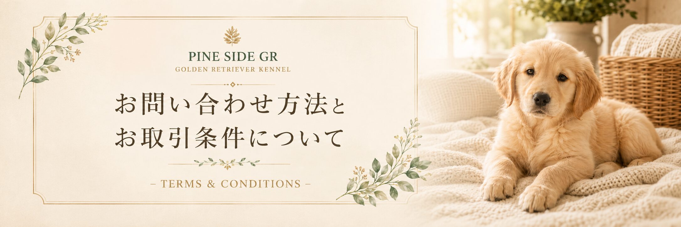 山口県のゴールデンレトリバー専門犬舎「PINE SIDE GR」のお問い合わせ方法・お取引条件