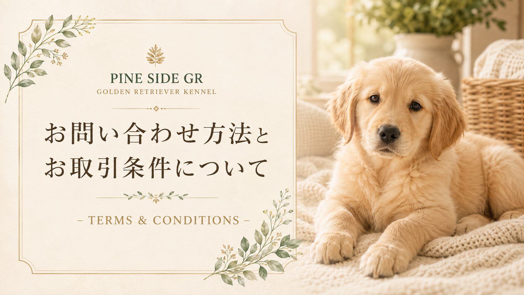 山口県のゴールデンレトリバー専門犬舎「PINE SIDE GR」のお問い合わせ方法・お取引条件