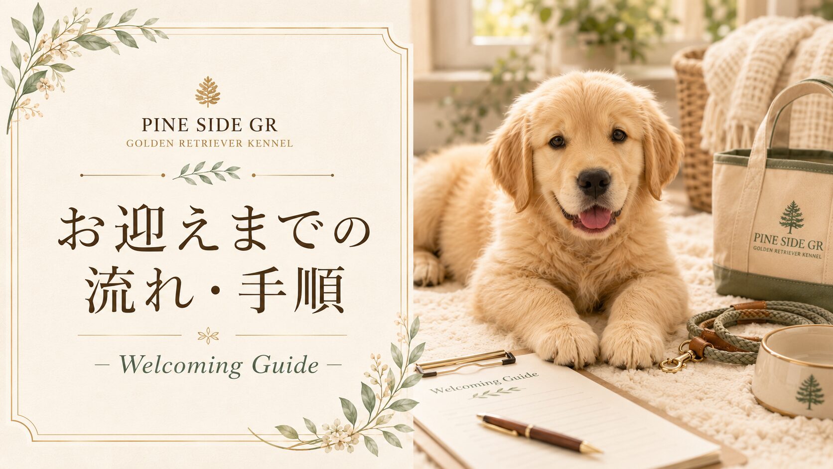 ゴールデンレトリバー子犬のお迎えまでの流れ・手順ページ|PINE SIDE GR